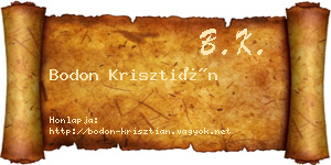 Bodon Krisztián névjegykártya