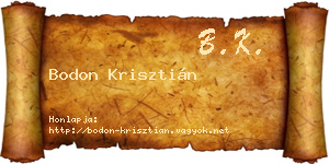 Bodon Krisztián névjegykártya
